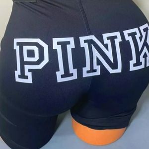 Rare HTF Victoria Secret PINK Spellout booty Logo workout bike Shorts Large